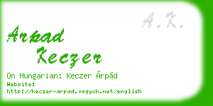 arpad keczer business card