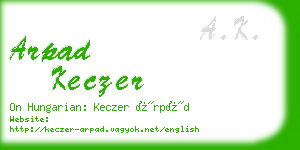 arpad keczer business card